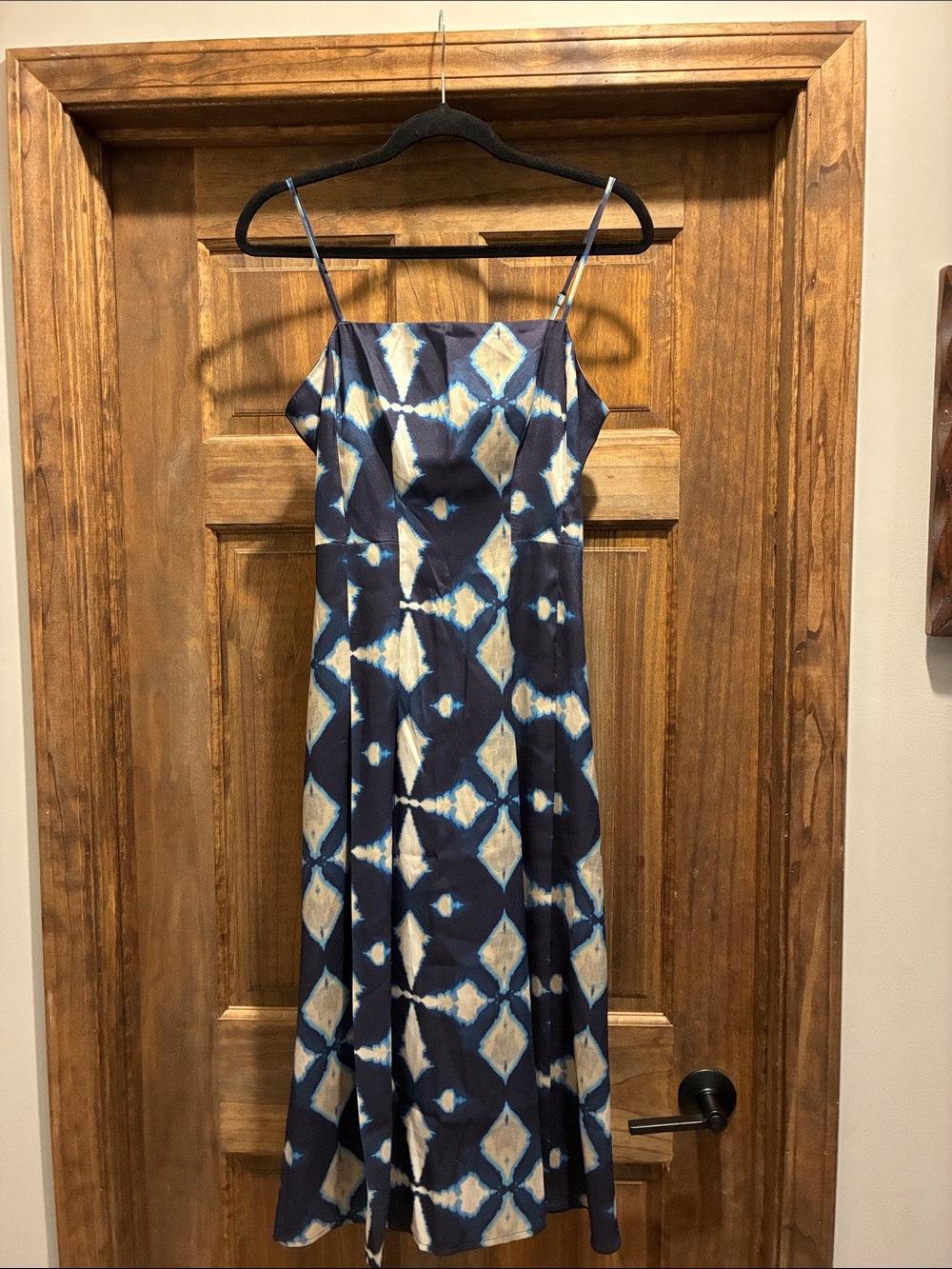 NWT Banana Republic Geometric Navy and Cream Midi Slip Dress